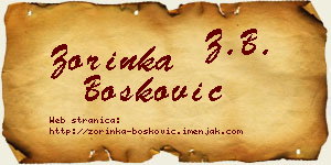 Zorinka Bošković vizit kartica